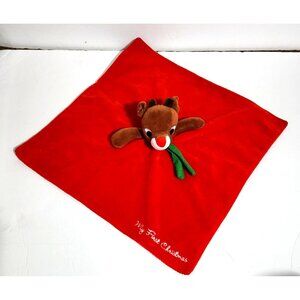 Rudolph the Red Nosed Reindeer Security Blanket My First Christmas Rattle Plush